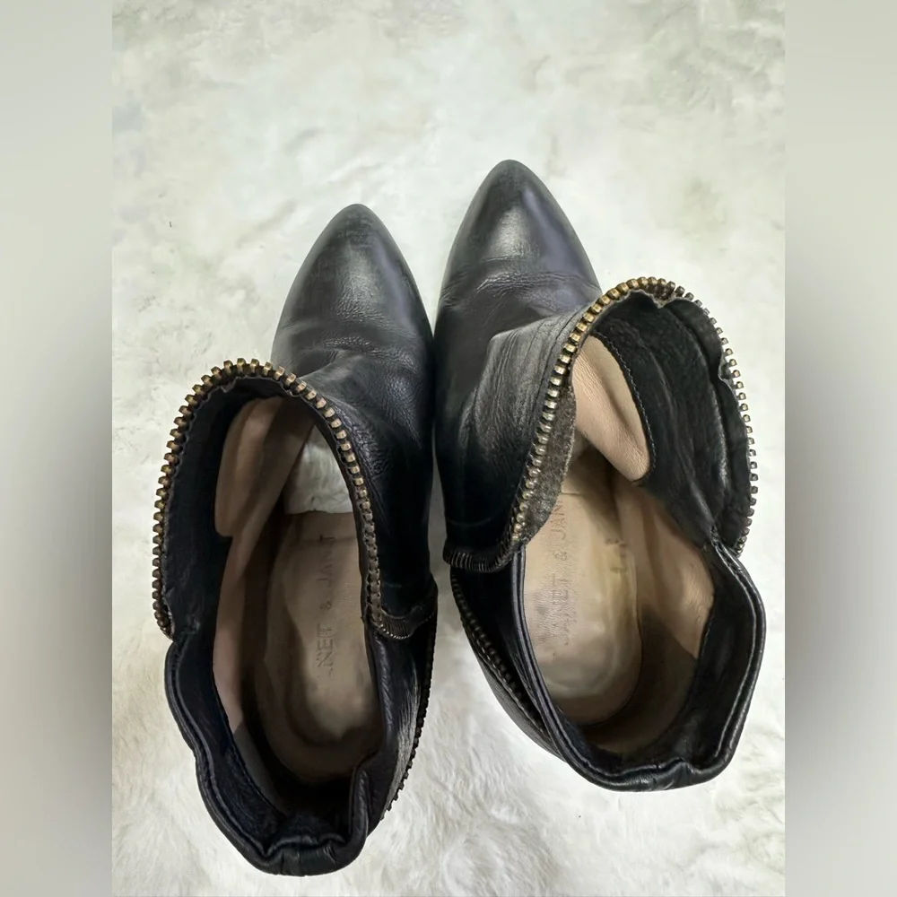 Black Leather Ankle Boots